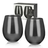 Gunmetal Stemless Wine Glasses (Set of 2)