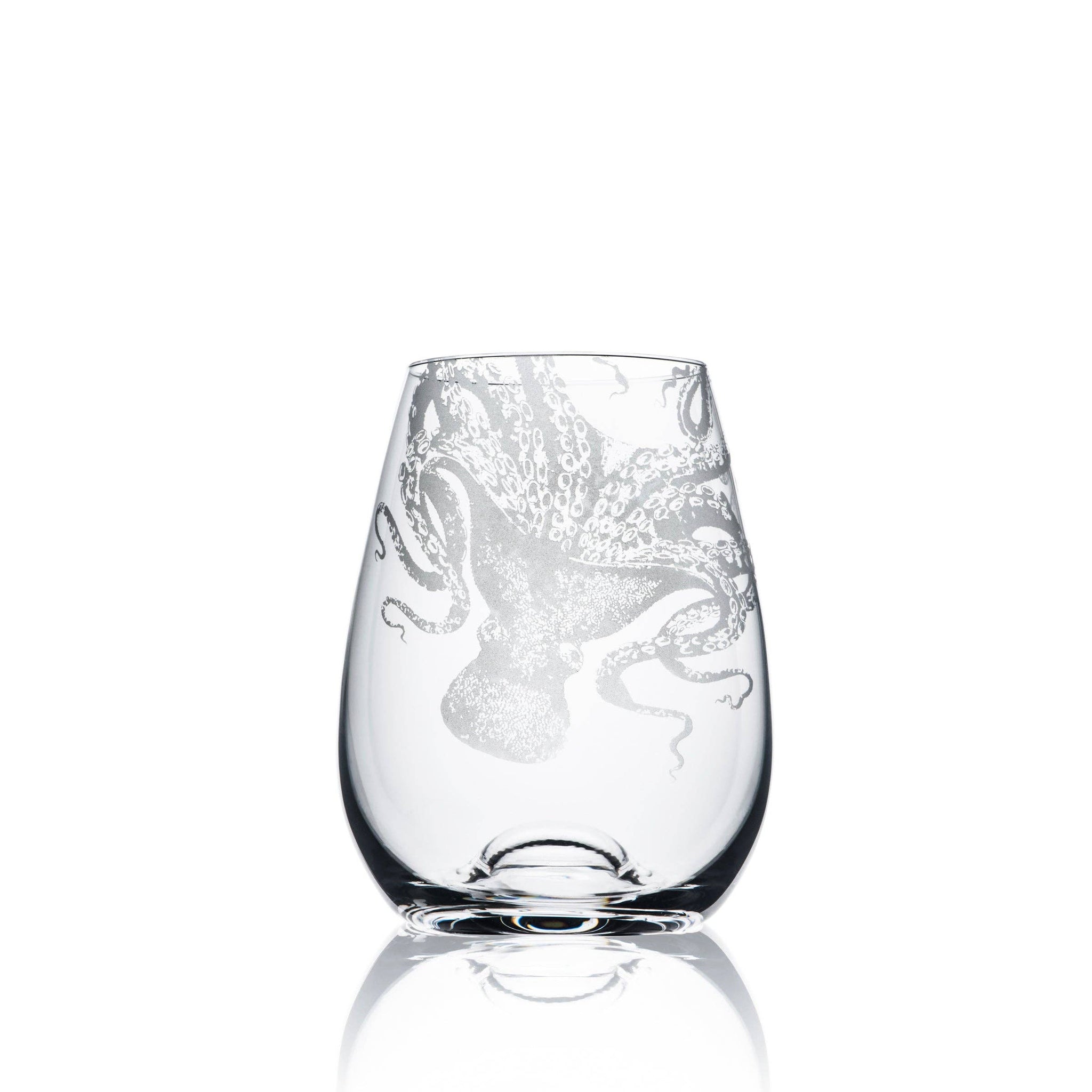 Caskata - Lucy the Octopus Stemless Wine Glasses, Set of 2