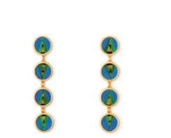 Brackish Round Bezel Drop Earring (Multiple Designs)