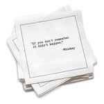 Five Star Napkins Inc. - Whiskey Quotes - White Cotton Cocktail Napkins x 50