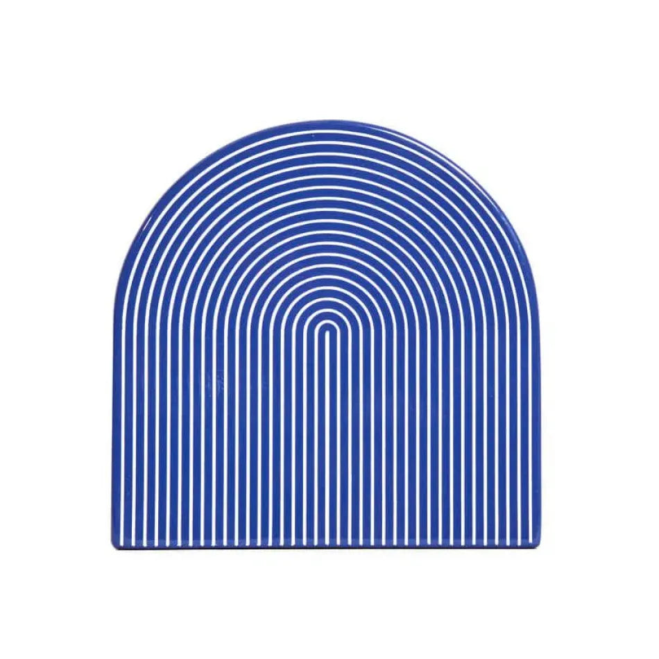 Lacquer Stripe Coaster Navy and White