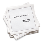 Five Star Napkins Inc. - Drinking Quotes II - White Cotton Cocktail Napkins x 50