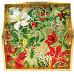 Caspari Christmas Garden - Lacquer Square Tray 14x14