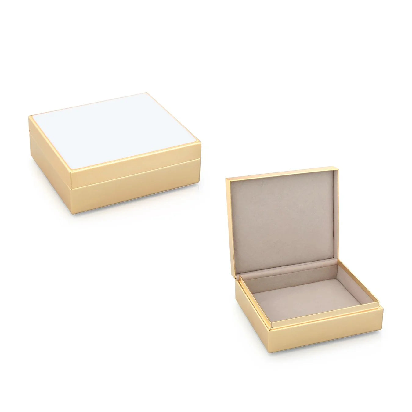 Addison Ross White Enamel and Gold Box