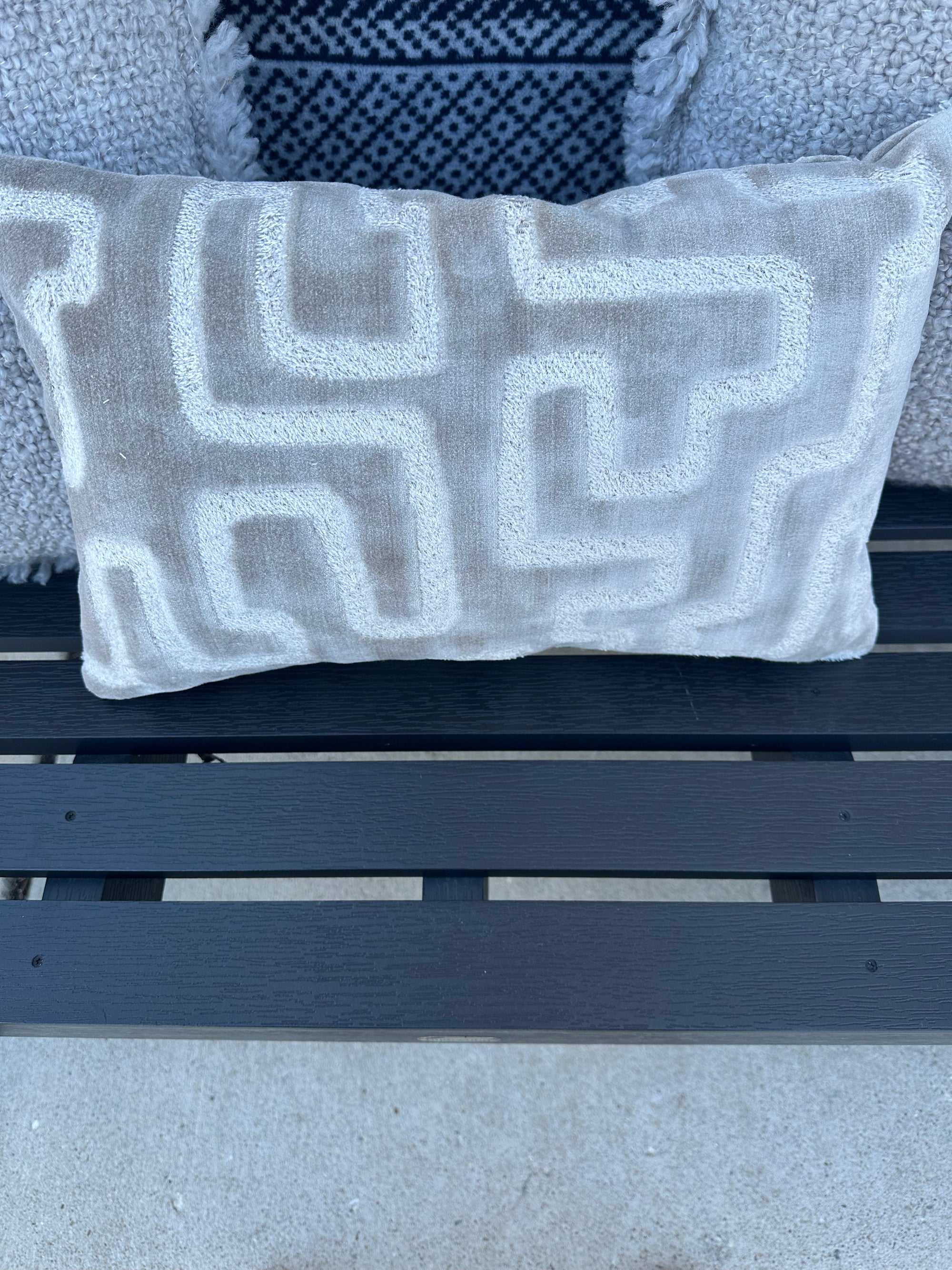 Palecek Pillow Velvet Maze Champagne