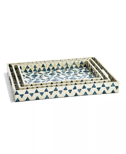 Geometric Mother of Pearl Gallery Trays