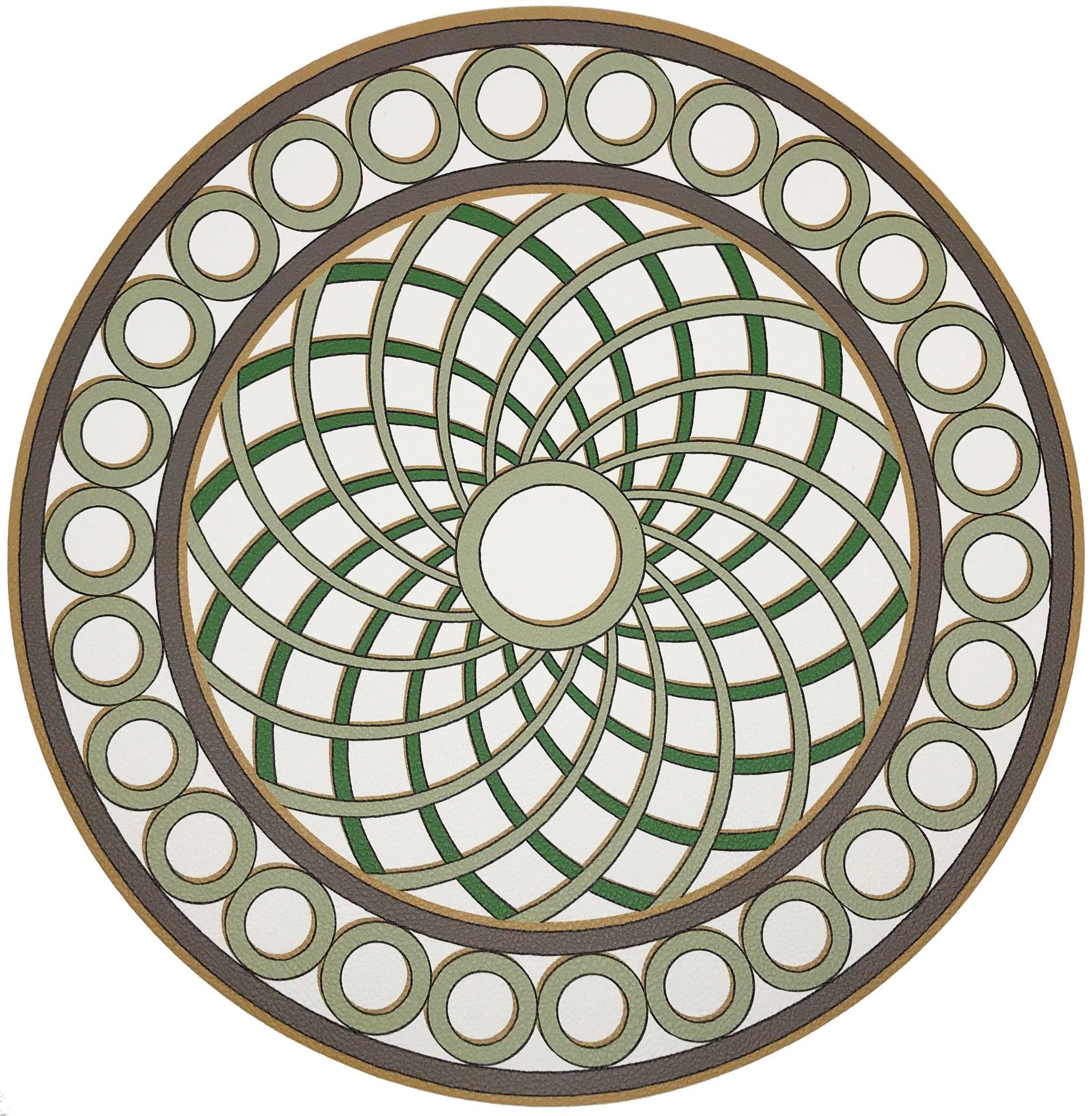 Nicolette Mayer - Timothy Corrigan Treillage Gold 16" Round Pebble Placemats (Sold Separately)