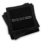 Five Star Napkins Inc. - Champagne Quotes - Black Cotton Cocktail Napkins 50x