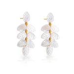Capucine De Wulf Mermaid Garden Vine Drop Earrings - MOP