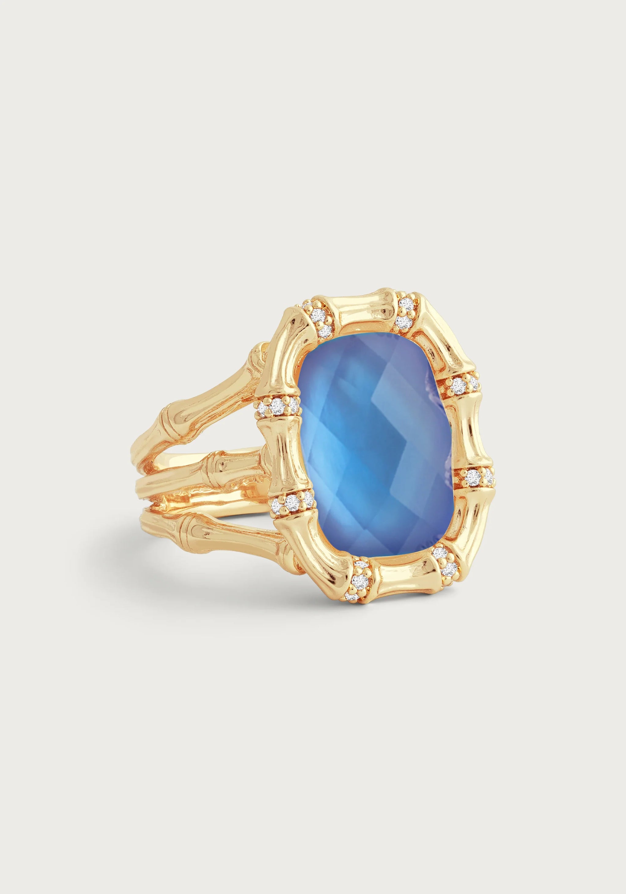 Anabel Aram Bamboo With Stone Ring - Size 7
