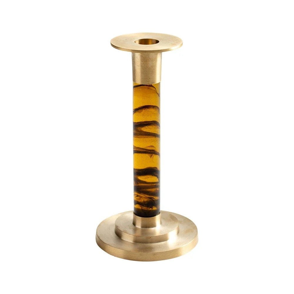 Caspari Tortoise Candlestick Resin/Brass