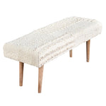 White Boucle Patchwork Handwoven Bench