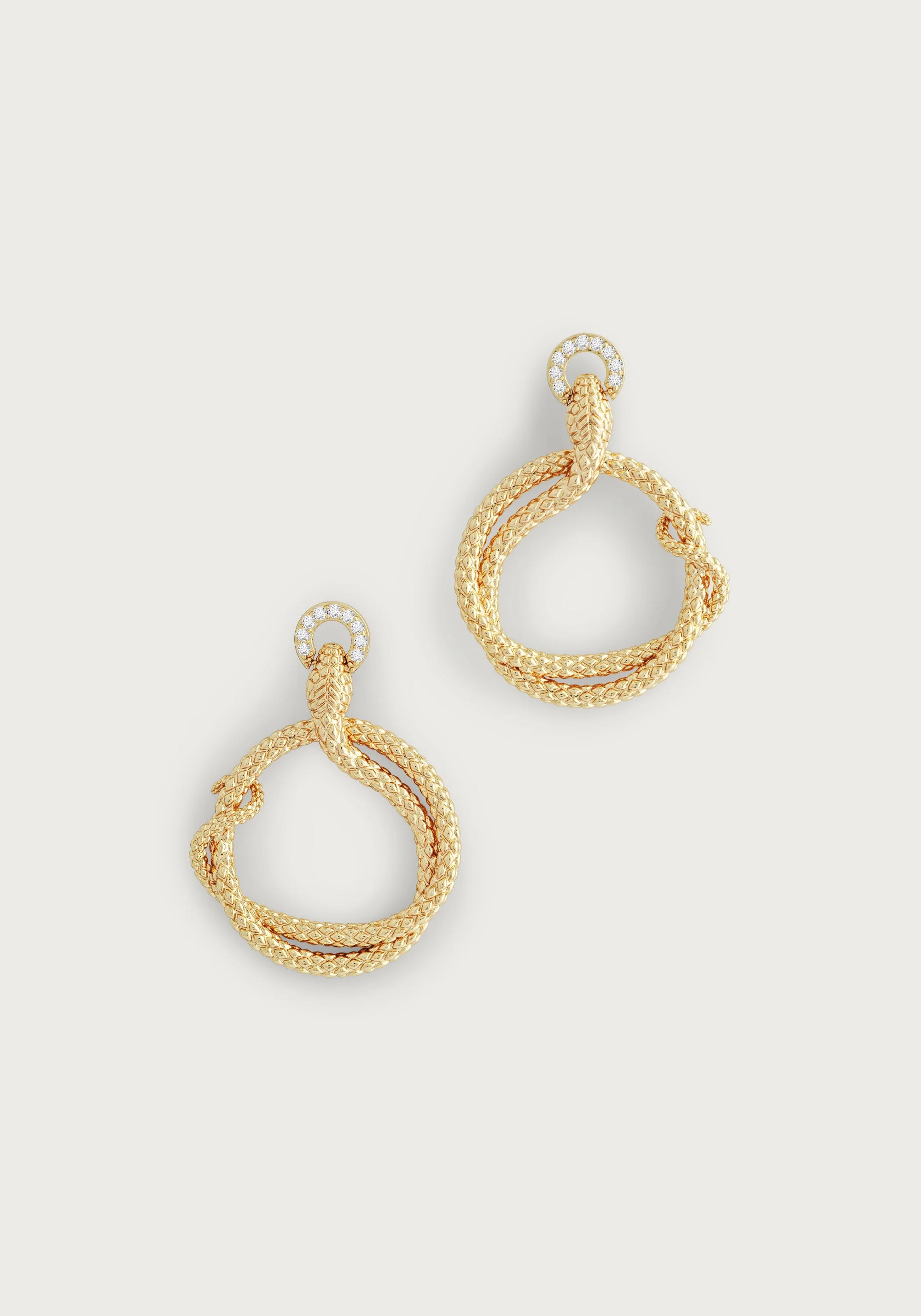 Anabel Aram Serpent Holding Ring Hoop Earrings