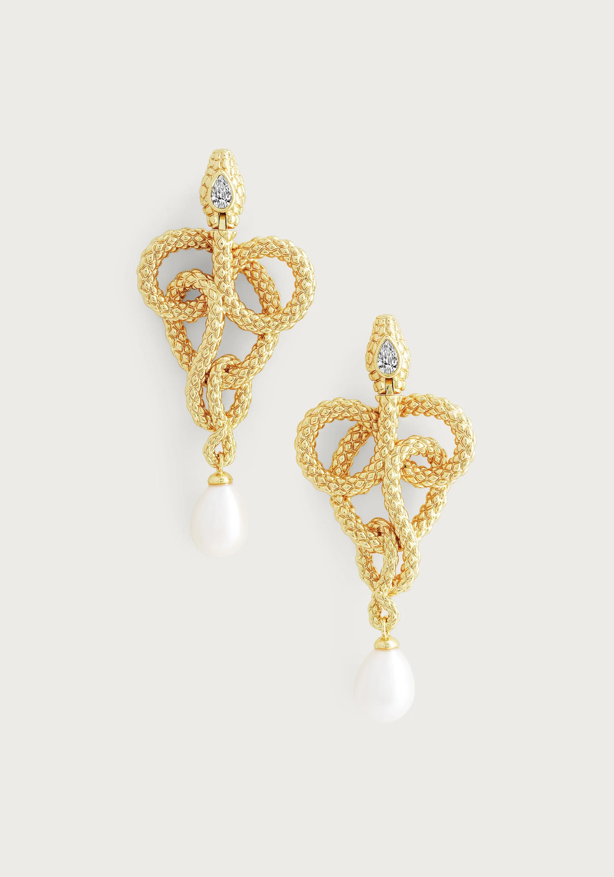 Anabel Aram Serpent Pearl Drop Earrings