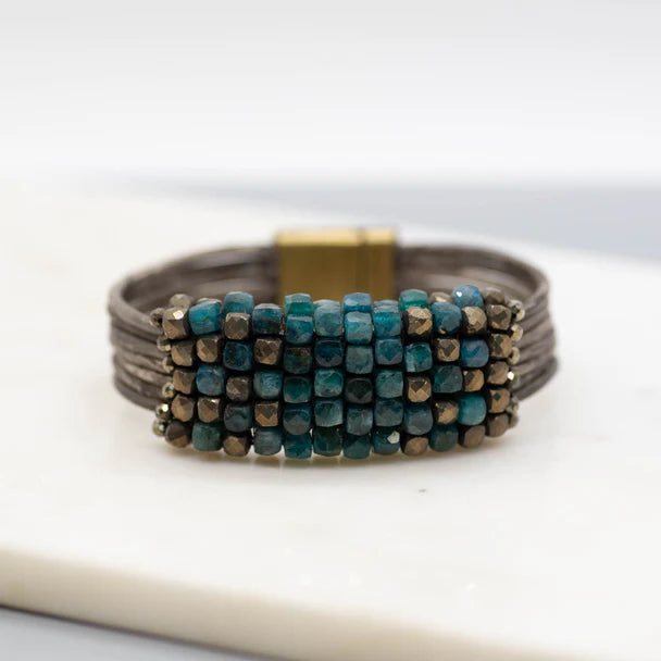 Martell Studios  Apatite and Pyrite Bracelet