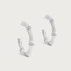 Anabel Aram Bamboo Medium Hoop Earrings, Silver