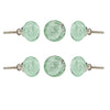 Light Green Bubble Glass Knobs - Set of 6