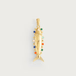 Anabel Aram Milos Medium Fish Charm Gold, Enamel