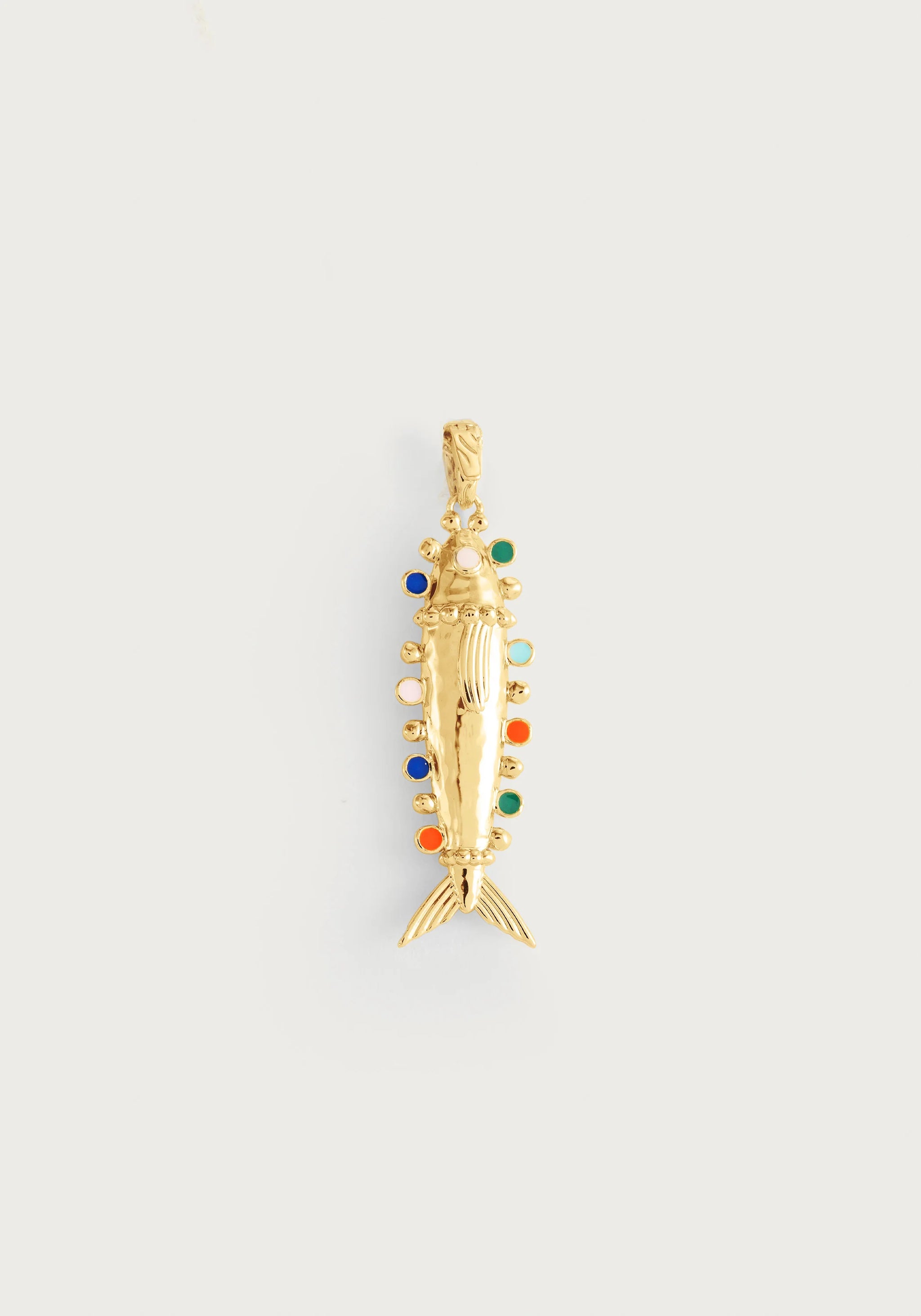 Anabel Aram Milos Medium Fish Charm Gold, Enamel