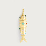 Anabel Aram Milos Large Fish Charm Gold, Enamel