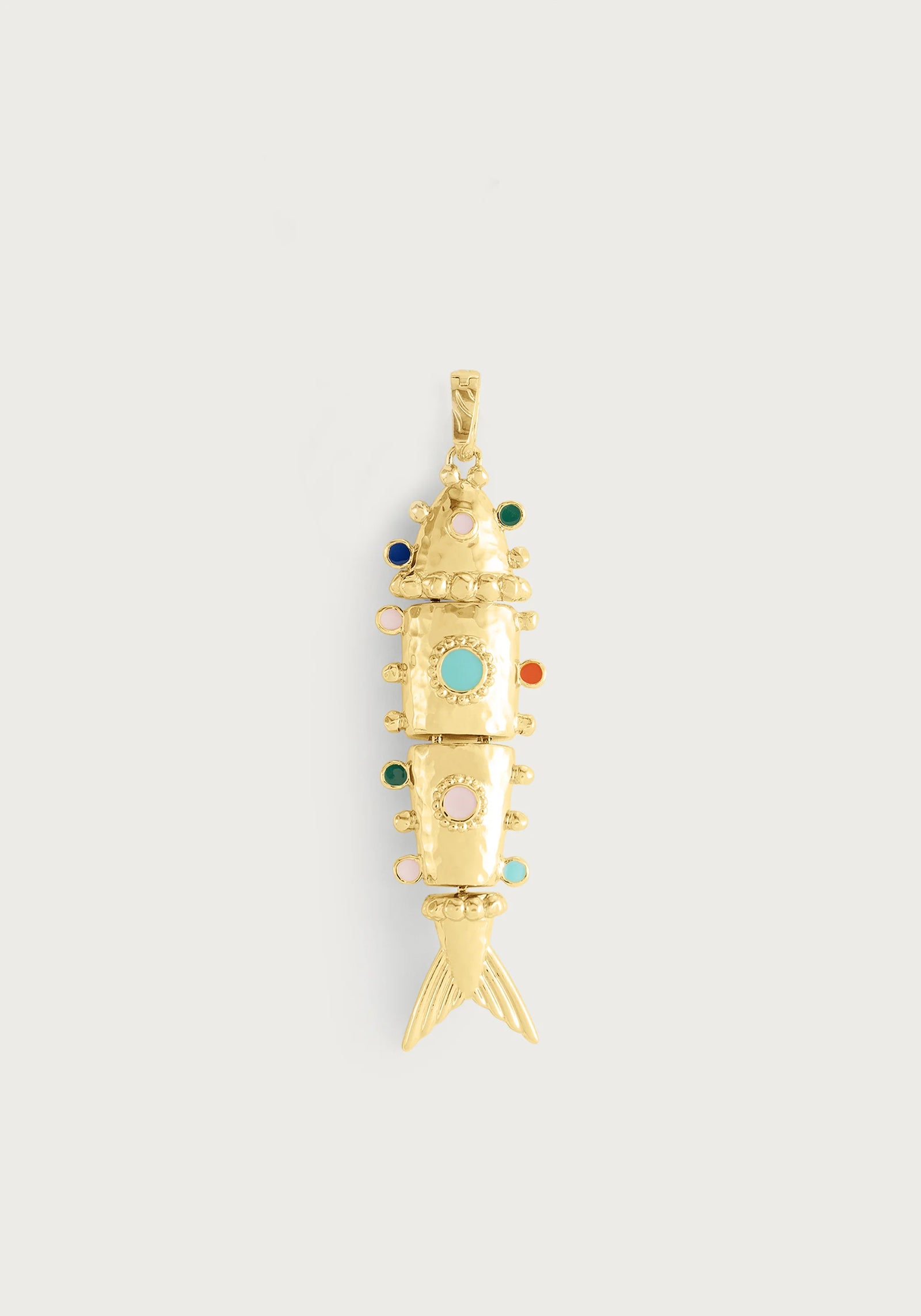 Anabel Aram Milos Large Fish Charm Gold, Enamel