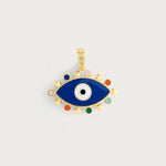 Anabel Aram Milos Evil Eye Charm Gold Enamel