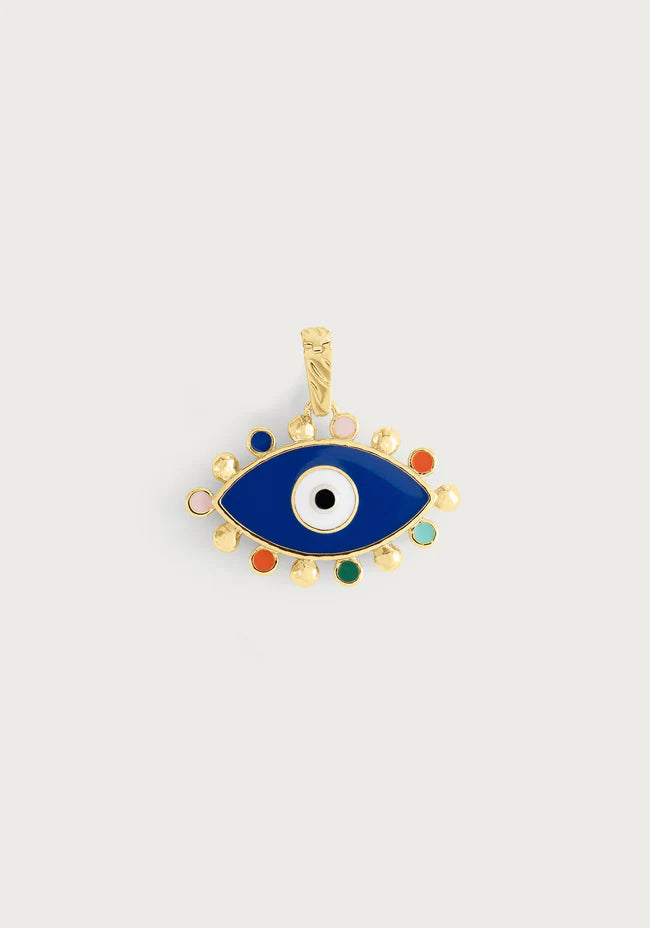 Anabel Aram Milos Evil Eye Charm Gold Enamel