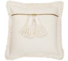 Natural  Dhurrie Tassel Pillow