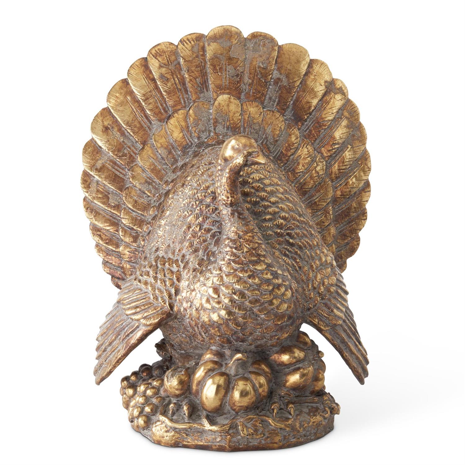 Resin Antique Gold Turkey 11.5"
