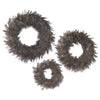 Black & White Speckled Wispy Feather Wreaths, (Multiple Sizes)