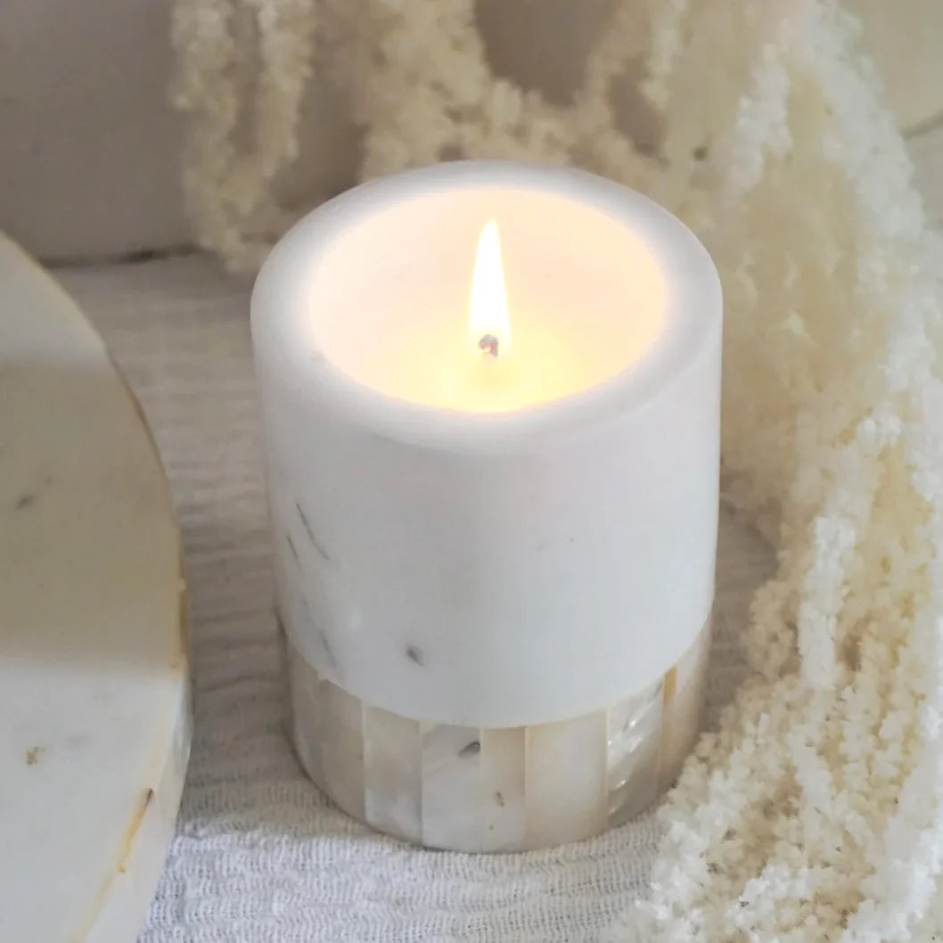 Mother of Pearl Small Marble Candle