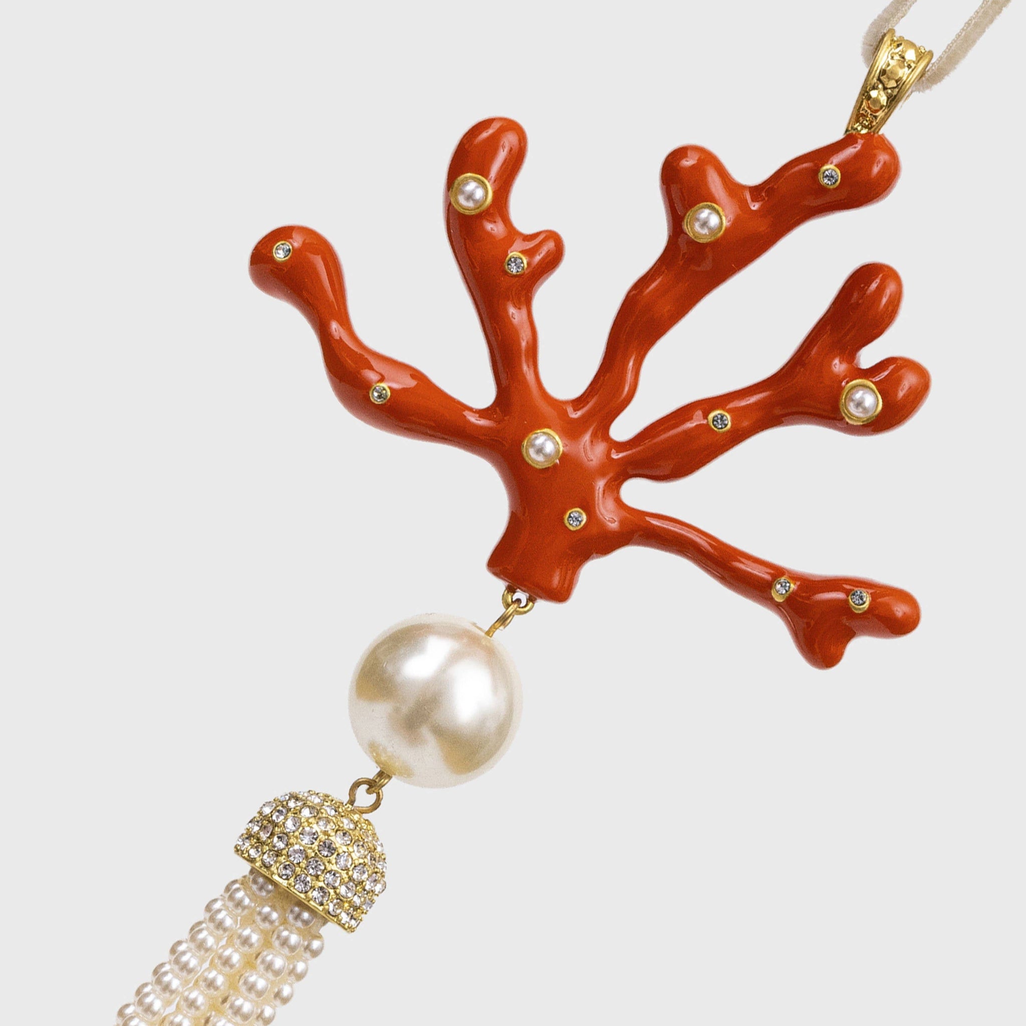Joanna Buchanan - Coral tassel hanging ornament, coral