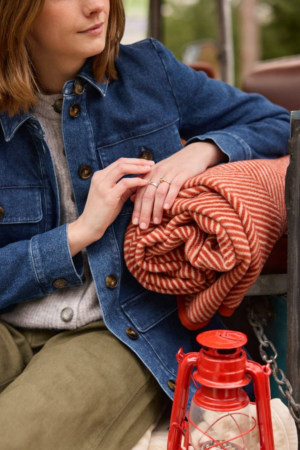 ChappyWrap - Harborview Herringbone Desert Red Blanket