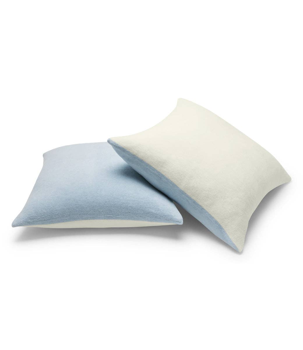 ChappyWrap - Contrast Solid Throw Pillow Covers - Sky & Ivory