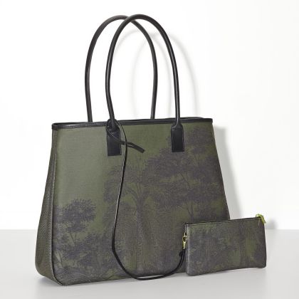 Le Jacquard Francais Paysage Green Shoulder Bag (Vide)