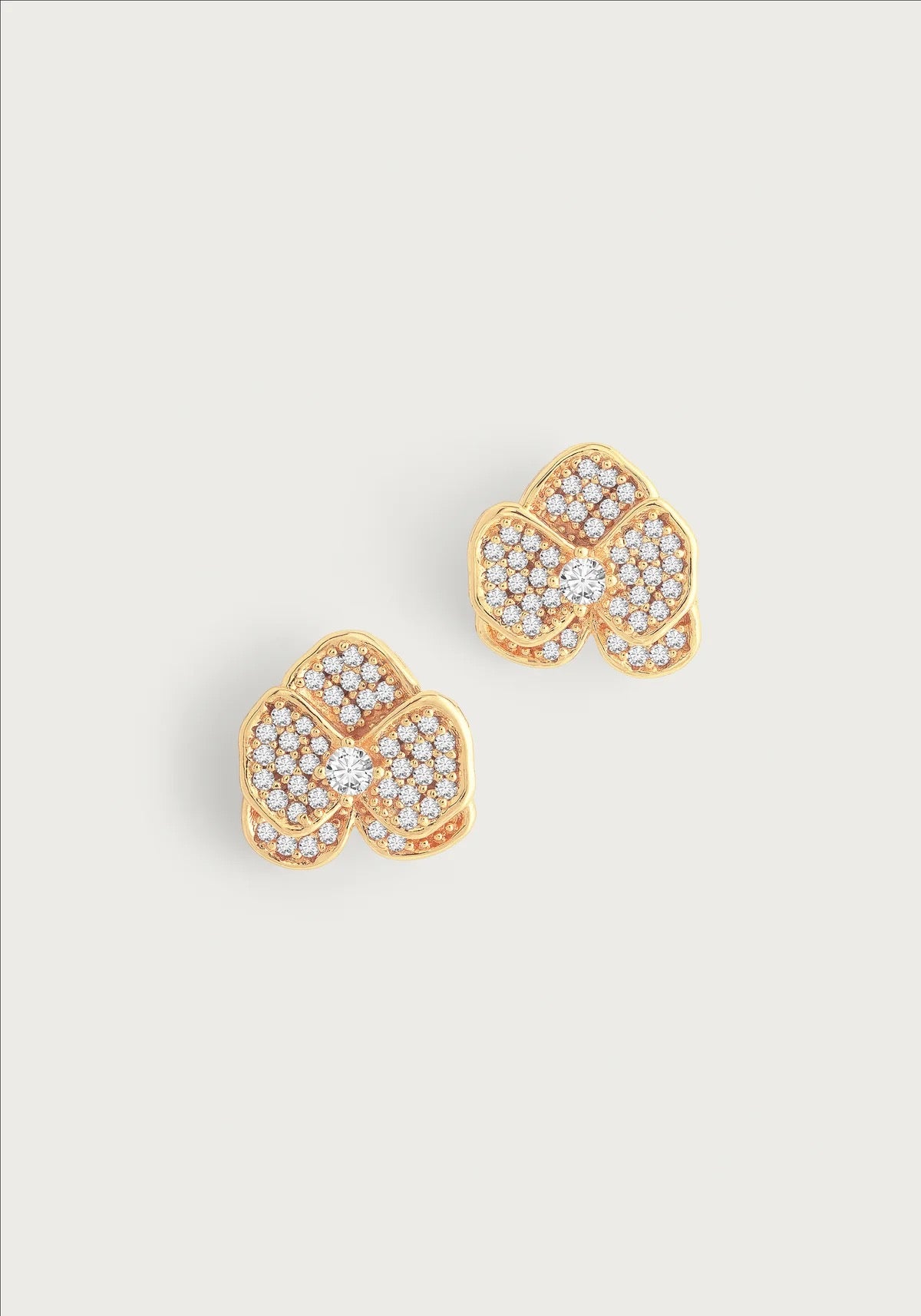 Anabel Aram Orchid White Pave Studs, Gold