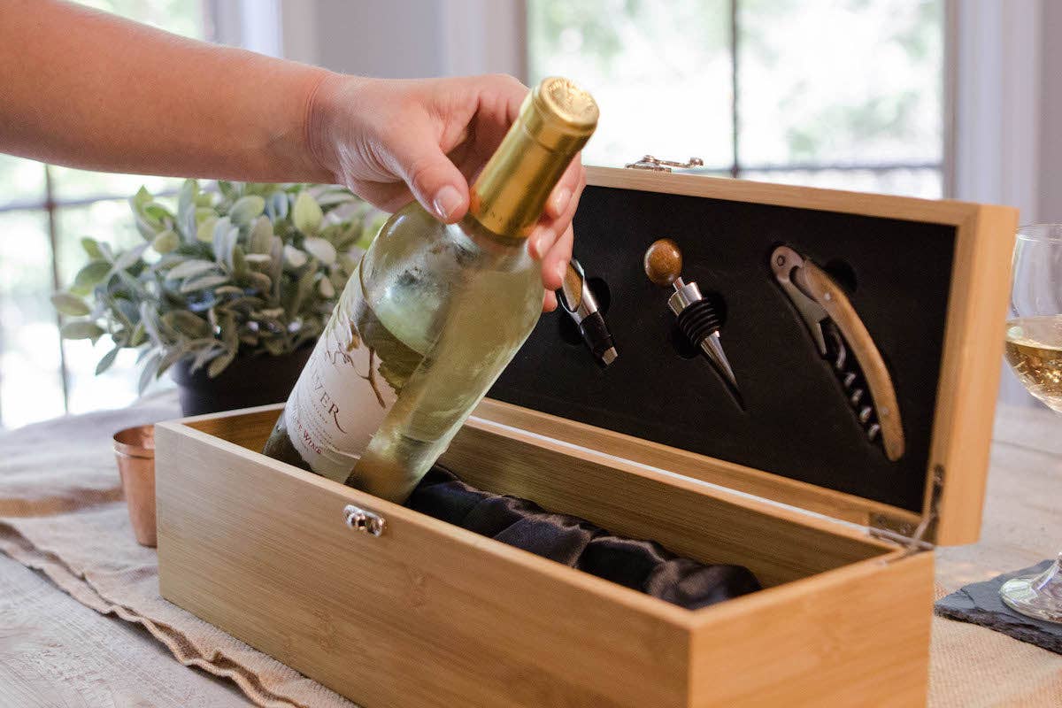 Case Elegance - Bamboo Wine Gift Box Set & Accessories