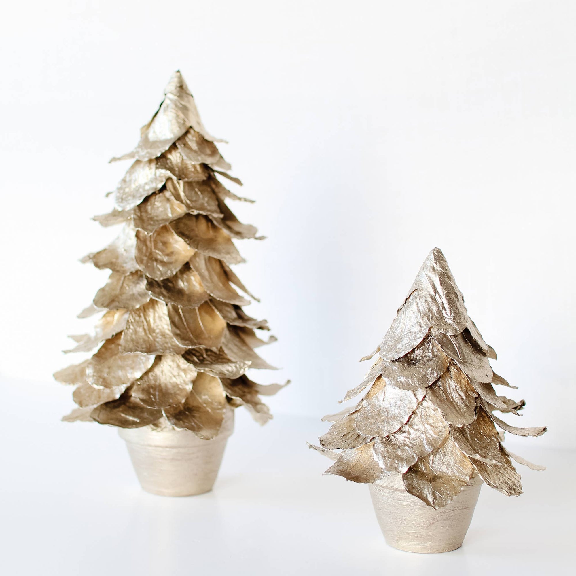 Potted Butterfly Leaf Cone Tree (Soft Gold)