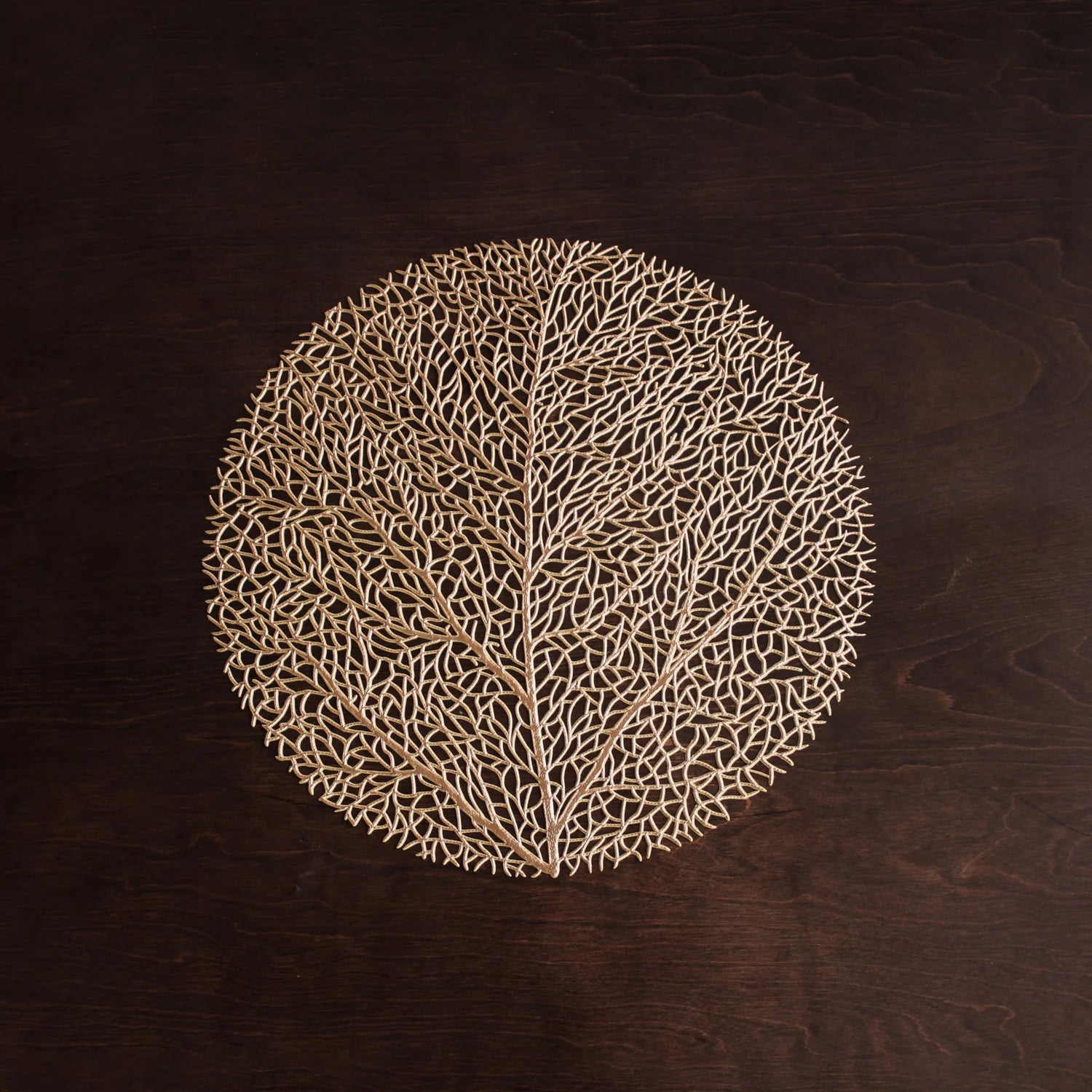 VIDA CORAL 15" ROUND PLACEMATS S4 (GOLD)