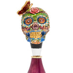 Jay Strongwater Skull Winestopper and Stand