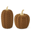 Brown Velvet Flocked Pumpkins (2 Sizes)