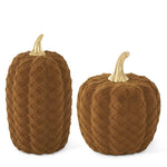 Brown Velvet Flocked Pumpkins (2 Sizes)