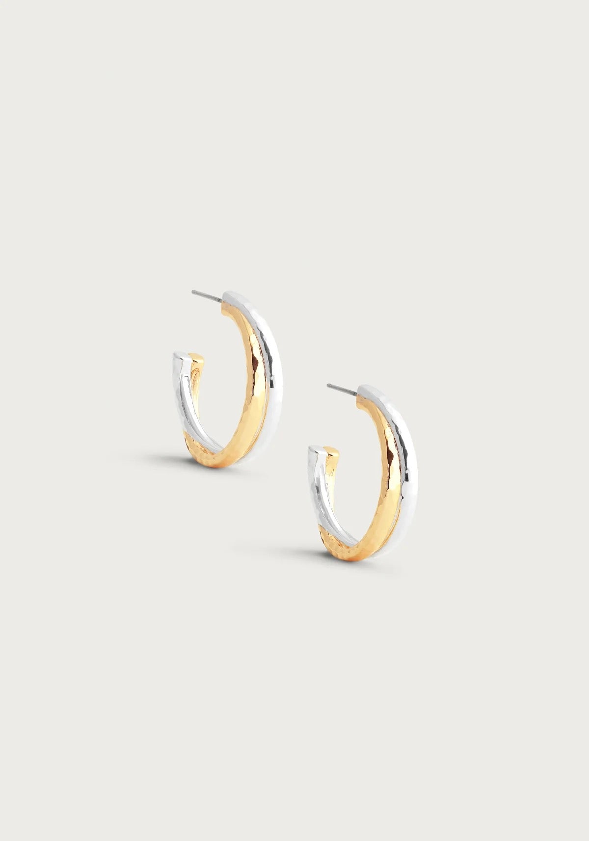 Anabel Aram Farrier Mixed Metal Hoop Earrings