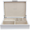 Addison Ross White Jewelry Box: Silver Trim