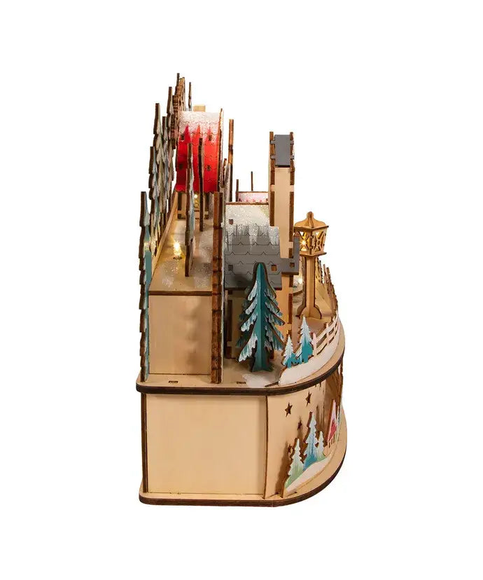 Kurt S. Adler, Inc. - Battery Operated Light-Up Small Christmas Village With Santa