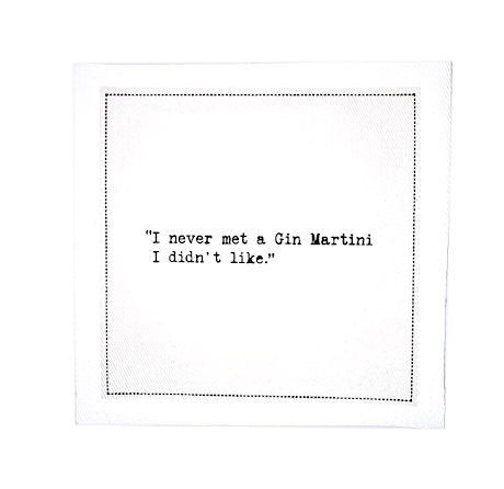 Five Star Napkins Inc. - Martini Quotes - White Cotton Cocktail Napkins 50x