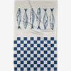 Geometry - Sardine Check Blue Tea Towel
