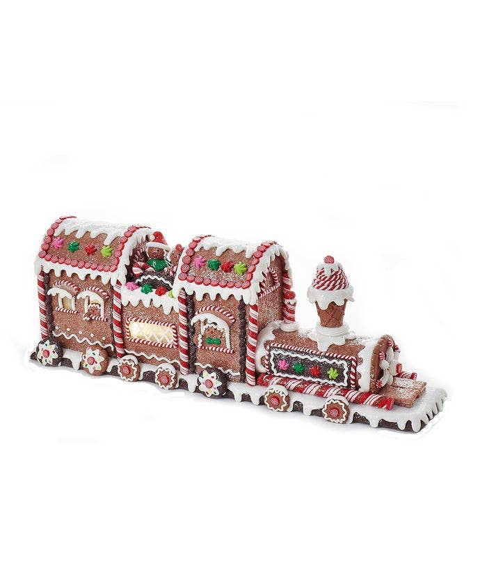 Kurt S. Adler, Inc. - 19.5"B/O GINGERBREAD LED TRAIN TABLETOP