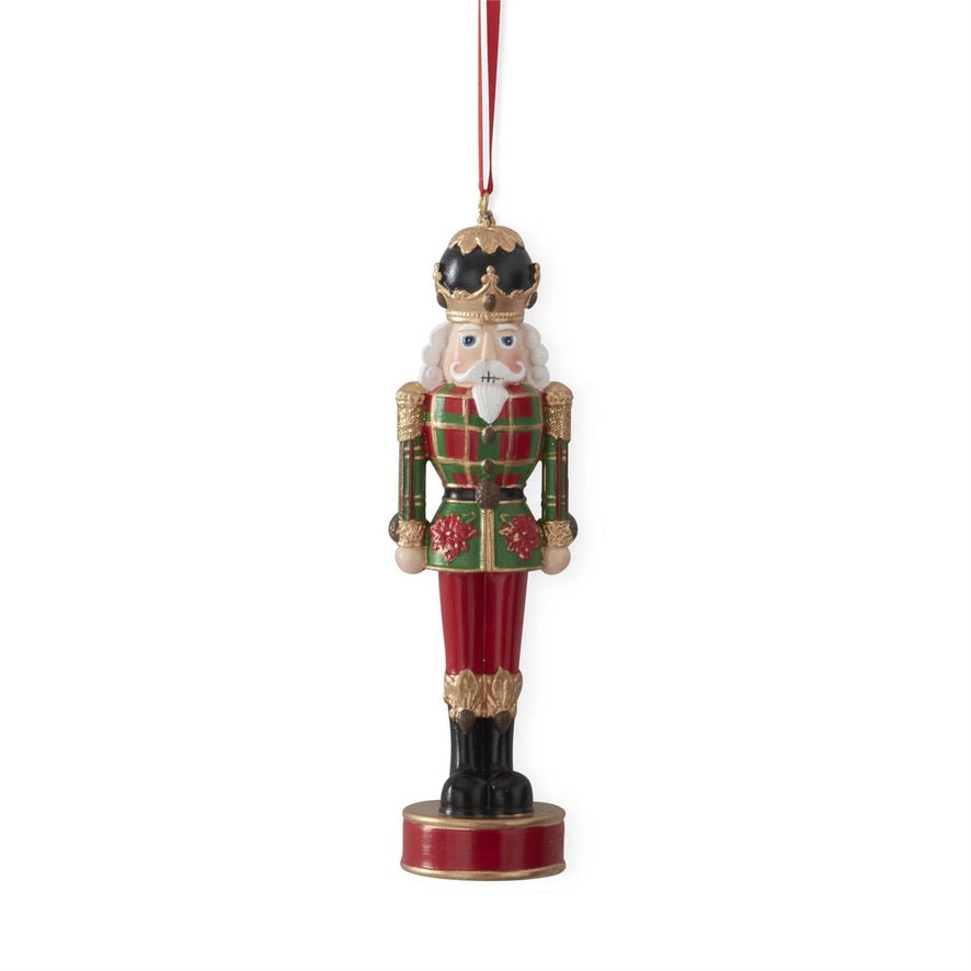 Nutcracker with Red & Green Plaid Coat Ornament, 6 Inch