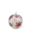 LED Ice Textured Clear Glass Red Snowflakes Ornament with Timer, 2 Sizes